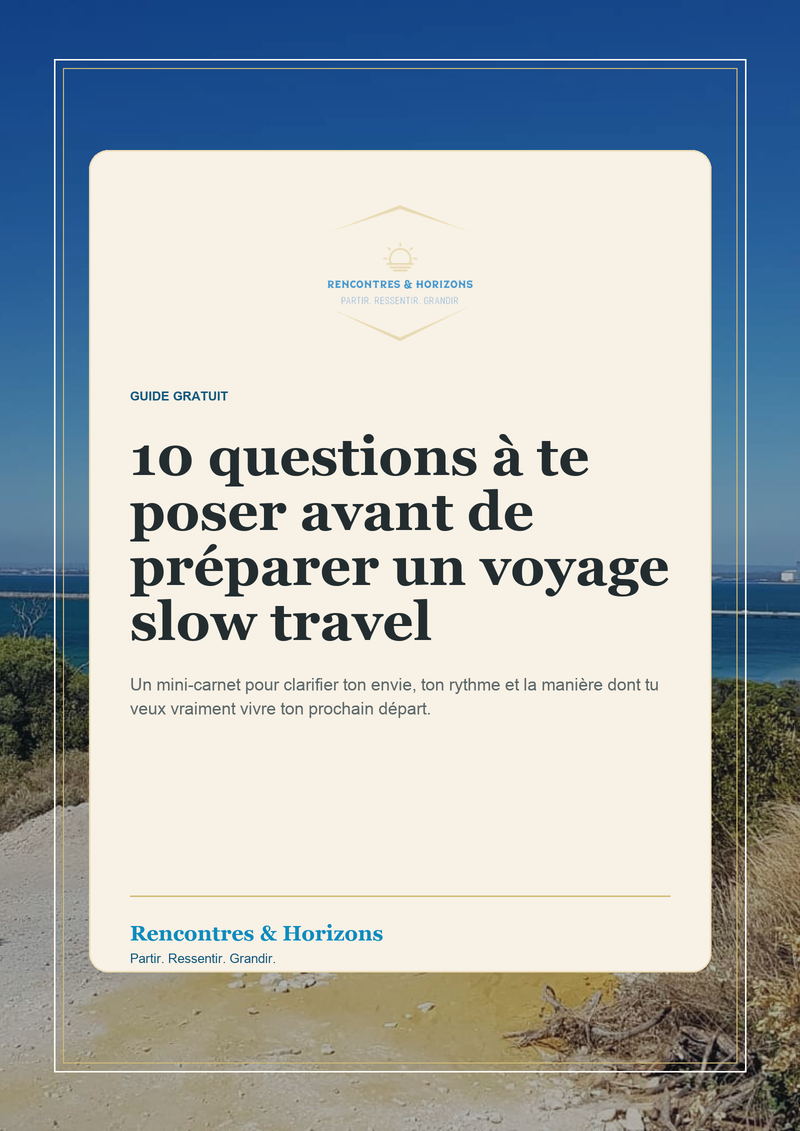 Couverture du guide gratuit 10 questions slow travel